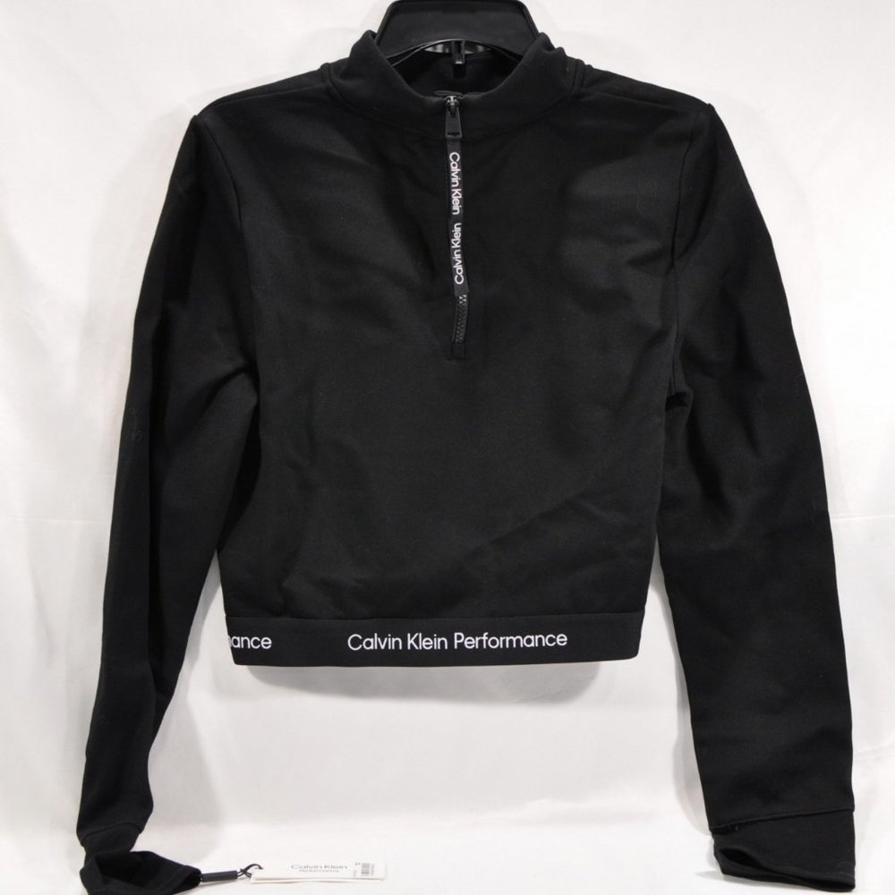 Calvin Klein Performance Black Stretch Sports Top XXL – Athleisure Long Sleeve